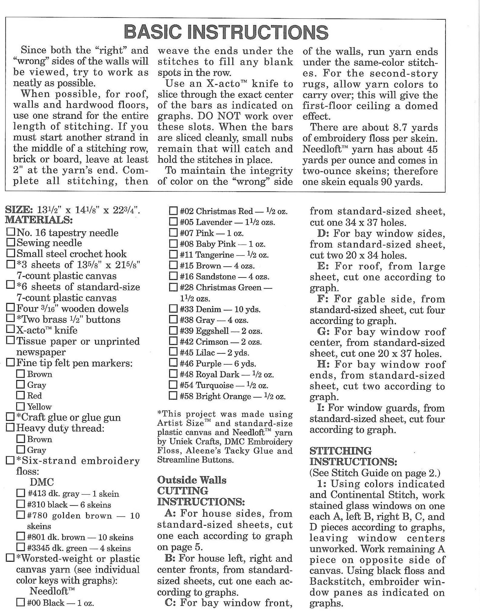 Doll House Vintage Plastic Canvas Pattern PDF Victorian Dream Etsy