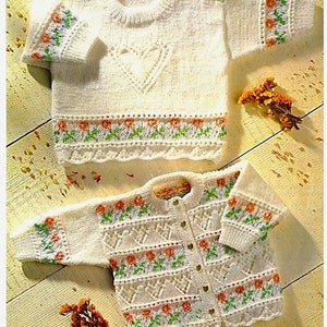Baby kind Fair Isle vest en trui Vintage breipatroon peuter meisje trui geboorte-12mnd & 2-6Y 16-26'' Instant Download PDF-611