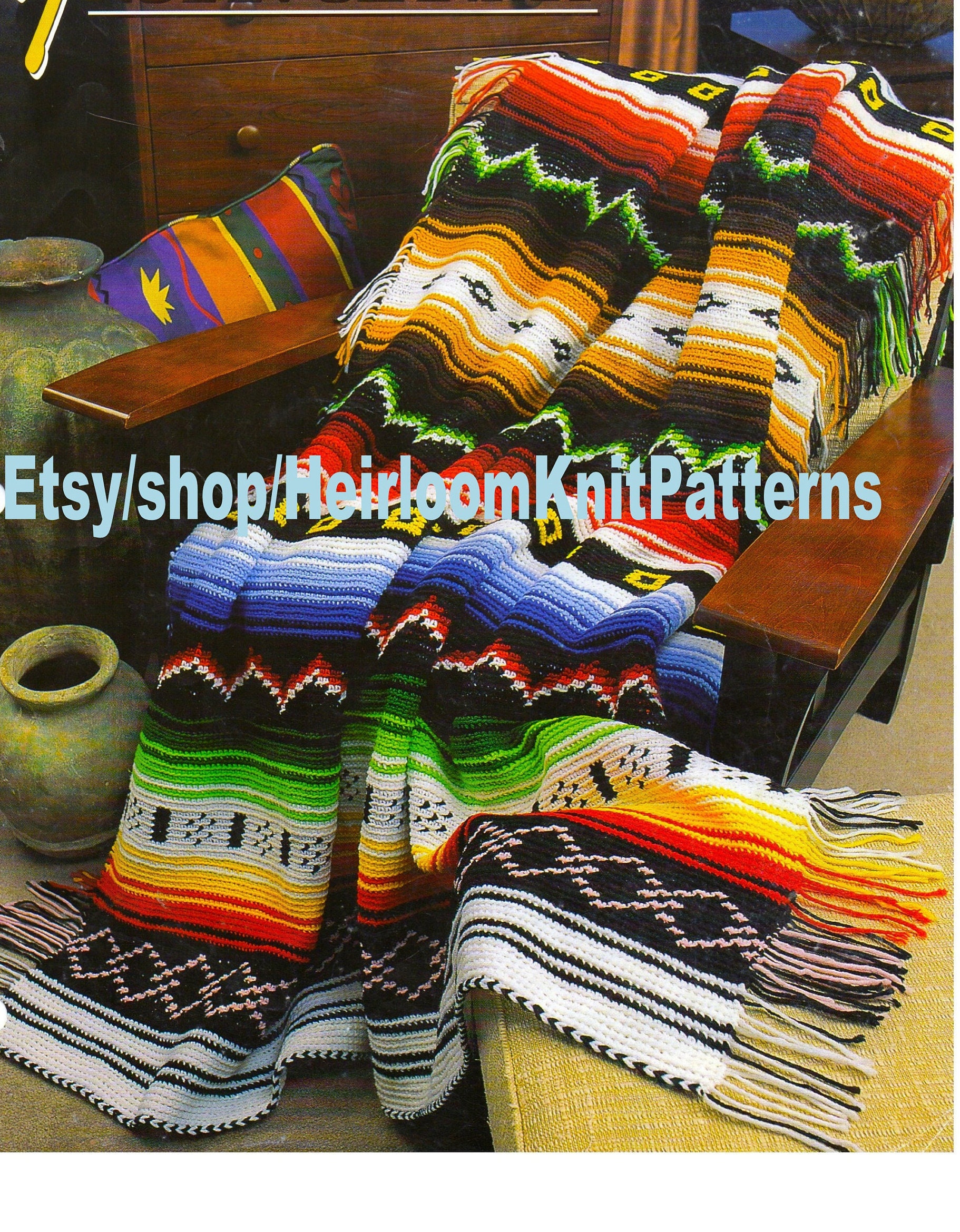 Indian Blanket Afghan Crochet Pattern PDF Crochet Native - Etsy