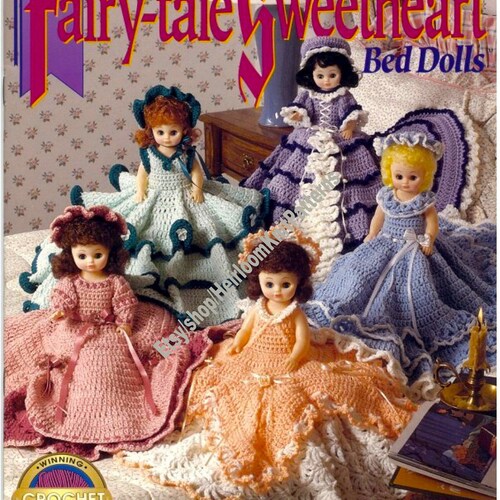 5 Designs Fairy Tale Bed Dolls & Dresses Vintage Crochet Etsy