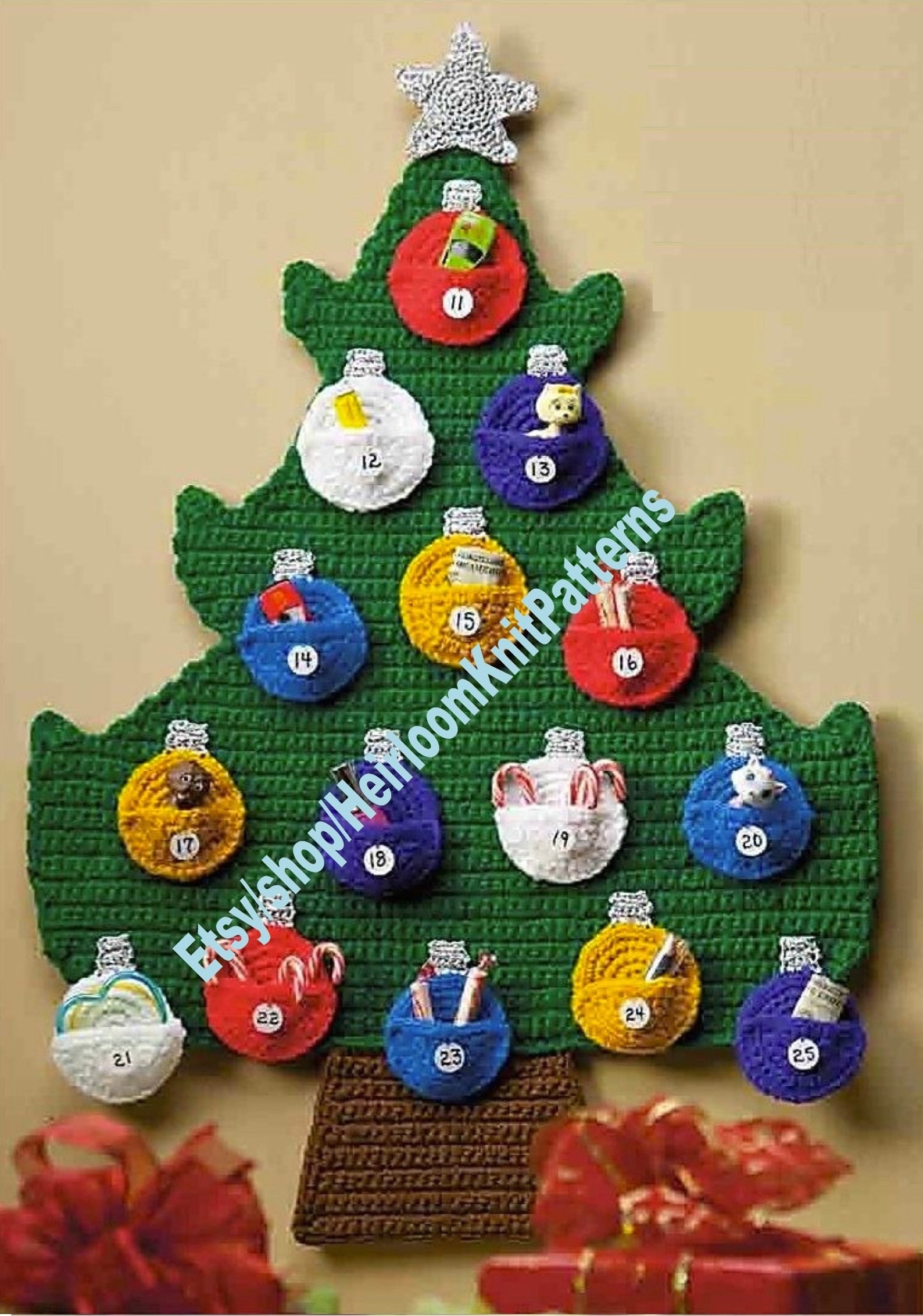 Christmas Tree with Ornaments Advent Calendar Crochet Pattern Etsy