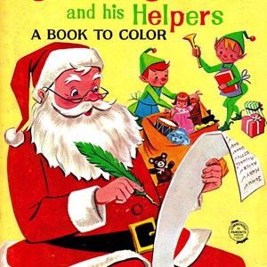 35 Pages Santa Claus & his Helpers Kids Vintage Coloring Book Printable Activity Christmas Coloring Pages DIY Crafts Instant Download PDF