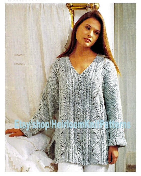 aran tunic knitting pattern