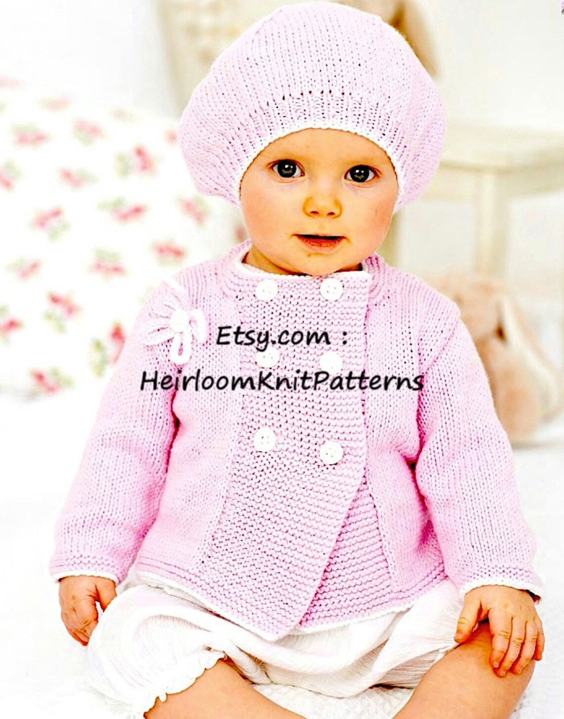 Baby Child Coat and Beret Knitting Pattern PDF Knit Baby Etsy