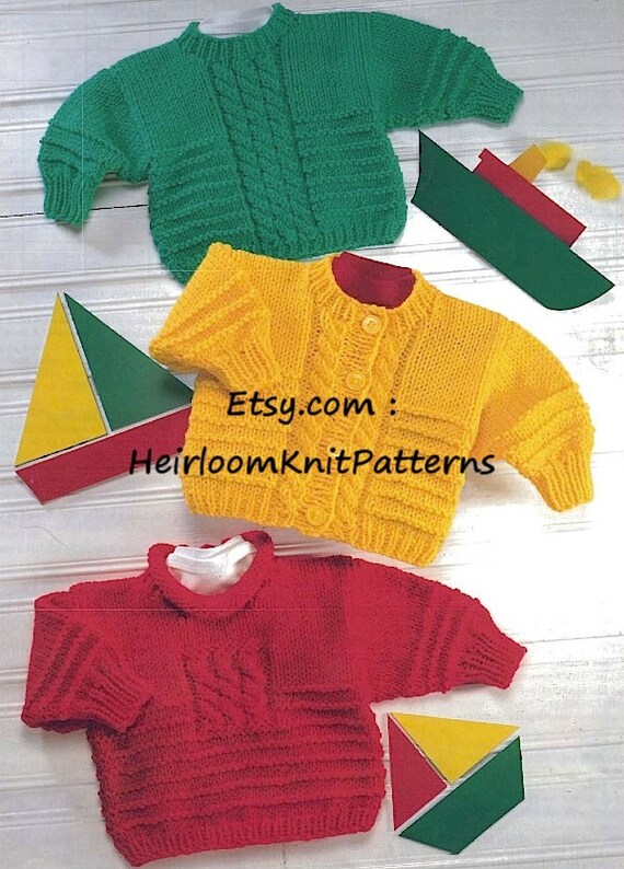 baby boy chunky knit cardigan pattern
