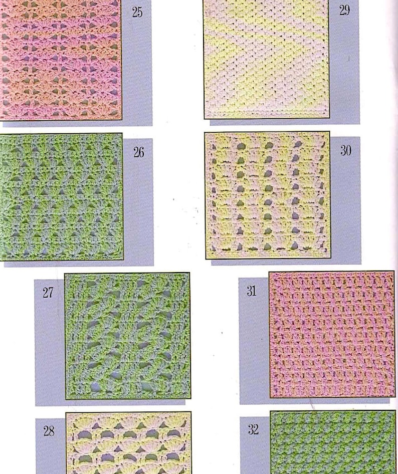 Learn 63 Easy Pattern Stitches Heirloom Afghan Vintage Crochet Pattern Sampler Blanket Quilt Scrap Yarn Gift Idea Instant Download 3629 image 5