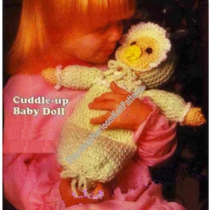 Baby Doll Vintage Crochet Pattern 12&#39;&#39; Soft Stuffed Rag Doll First Cuddle-Up Doll Huggable Baby Boy Girl Toy Instant Download PDF - 3587