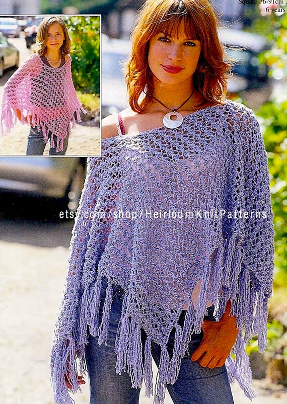 Girls Women S Poncho Knitting Pattern Dk 8ply Knit Child Women S Poncho Pattern 6 Years To Adult Instant Download Pdf Pattern 2105 Girls Women S Poncho Knitting Pattern Dk 8ply Knit Child Women S Poncho Pattern 6 Years To Adult Instant Download Pdf Pattern 2105