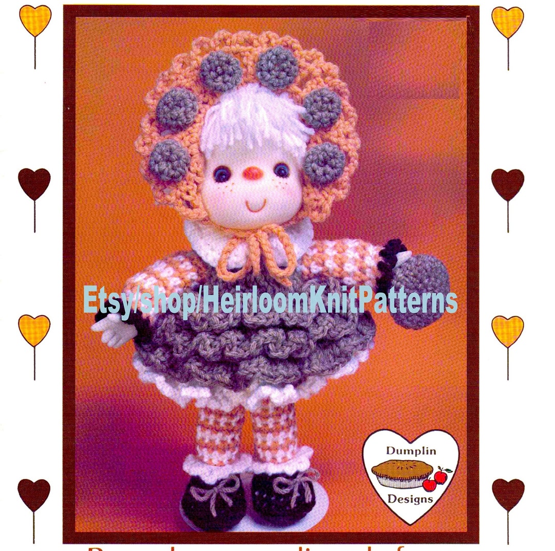 Yarn Head Doll Oatmeal Cookie Vintage Crochet Pattern Lollipop Lane 14