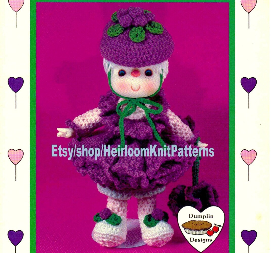 Yarn Head Doll Raspberry Fluff Vintage Crochet Pattern PDF Etsy