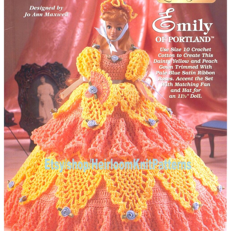 Vintage Crochet Pattern PDF Fashion Dolls Pineapple Gown Dress | Etsy