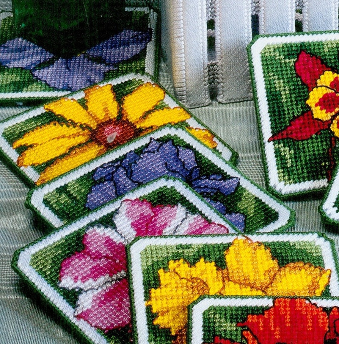 15 Flower Coasters Vintage Plastic Canvas Pattern PDF 15 | Etsy