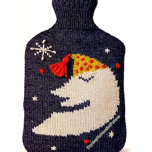Moon Hot Water Bottle Cover Vintage Knitting Pattern Baby Child Boy Girl Family Hot Water Bottle Cover Gift Idea Instant Download PDF - 222