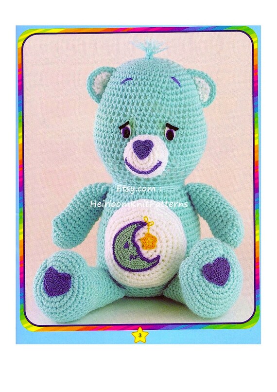 ケアベア10体ヴィンテージかぎ針編みパターン ケアベアおもちゃかぎ針