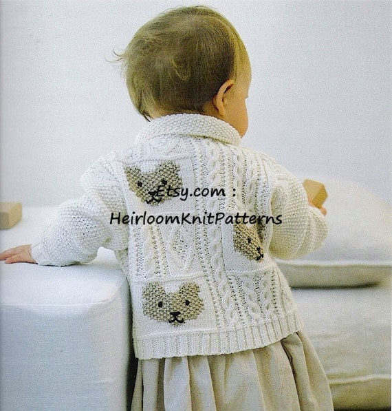 Hand Knitted Boy or Girl Teddy Bear Sweater Handmade From 100% 