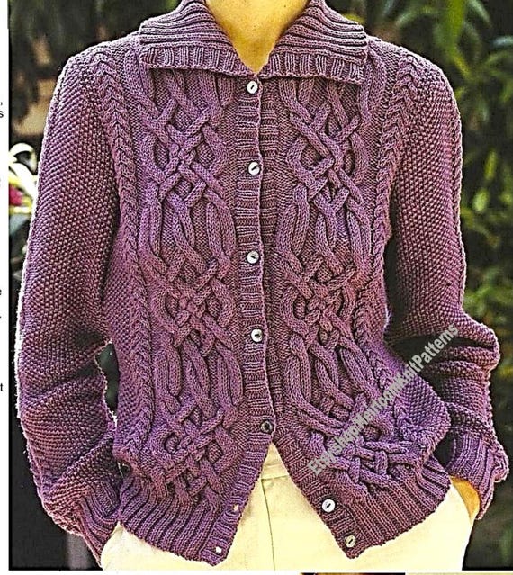 トップス vintage aranknit cardigan Super Soft V-Neck Button Up Cable Knit Cardigan | Aran