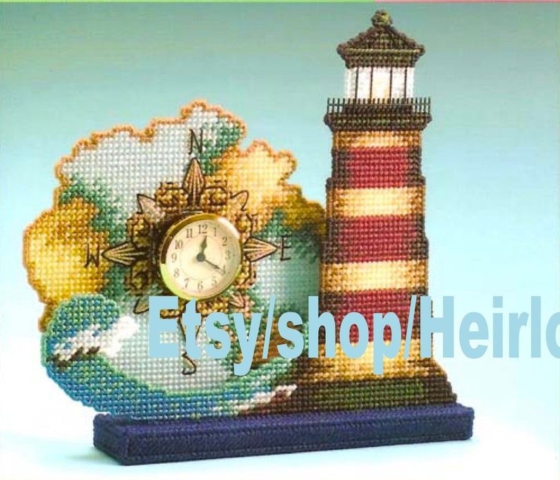 9 Lighthouse Designs Vintage Plastic Canvas Pattern PDF Tissue Etsy