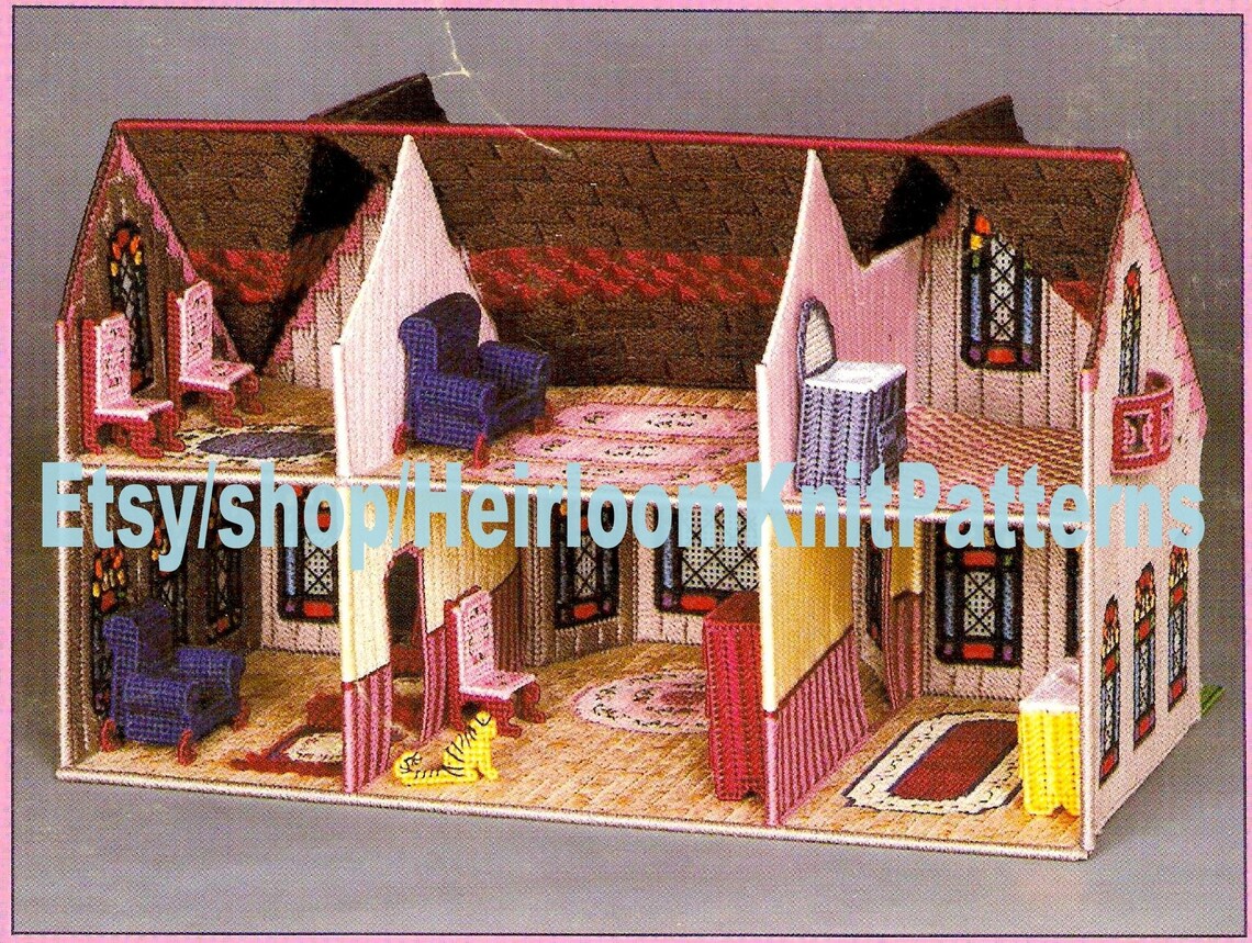 Doll House Vintage Plastic Canvas Pattern PDF Victorian Dream Etsy Canada
