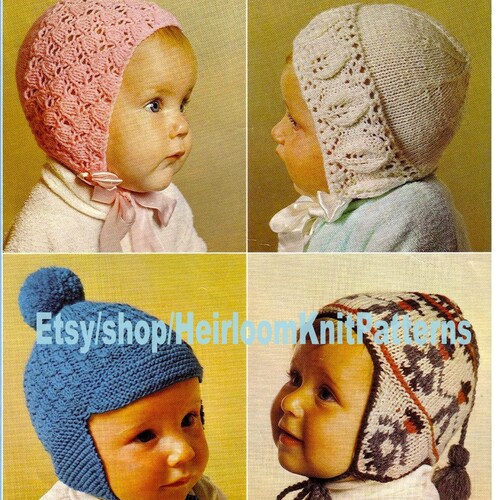 Baby Knitting Pattern Baby Girl and Boy Helmets Caps Hats Etsy