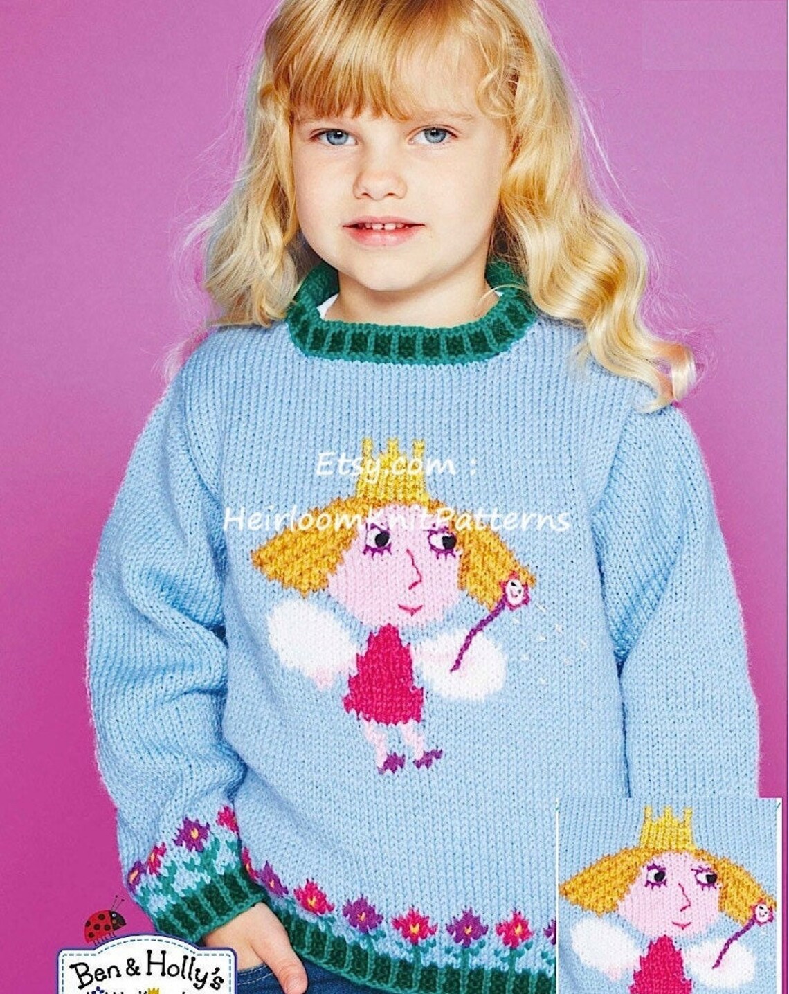 Girls Princess Sweater Vintage Knitting Pattern Etsy