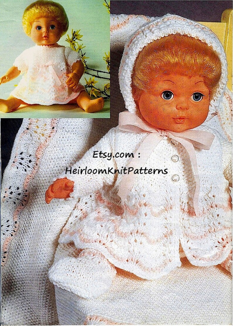 Baby Doll Layette Knitting Pattern Height Etsy