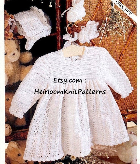 Craft Supplies Tools 2761 Vintage Baby Crochet Pattern Pdf Shell Stitch Christening Set Gown Dress Bonnet Booties Special Occasion Baptism Instant Download Pdf Crochet Sewing Fiber Anda Gov Ma