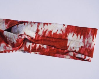 Red Tie Dye Turban Headband