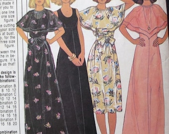 1975 Dress with Cape Collar Vintage Pattern, McCalls 5871, Size 14, 16, 18, Bust 36, 38, 40