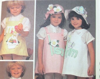 1984 Namesakes Jumper & Hat Uncut Vintage Pattern, McCalls 8932, Girls Size 3, Breast 22