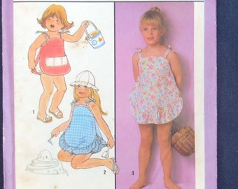 1978 Sundress & Panties Vintage Pattern, Simplicity 8541, Girls Size 6, Breast 25