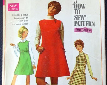 1968 Jumper Vintage Pattern, Simplicity 7824, Size 12, Bust 34