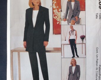 1999 Jacket, Top, Skirt & Pants Uncut Vintage Pattern, McCalls 2289, Size 12, 14, 16, Bust 34, 36, 38