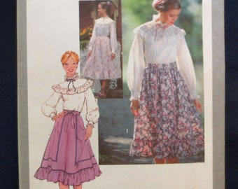 1978 Blouse & Peasant Skirt Uncut Vintage Pattern, Simplicity 8442, Size 10, Bust 32 1/2