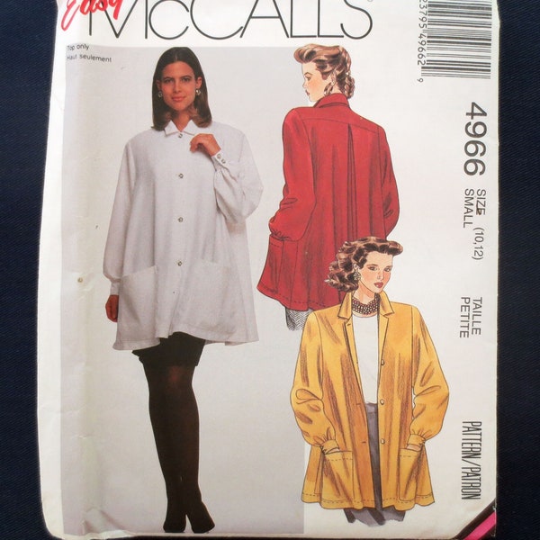 1990 Swing, Tent Blouse Uncut Vintage Sewing Pattern, McCalls 4966, Size 10, 12, Bust 32, 34