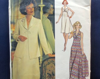 1970s Belinda Bellville Dress & Jacket Vintage Pattern, Vogue Couturier Design 1193, Size 16, Bust 38