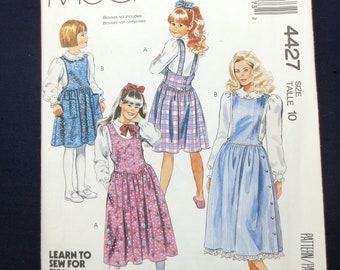1989 Jumper Uncut Vintage Pattern, McCalls 4427, Girls Size 10, Breast 28