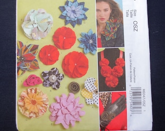 Fabric Flowers Uncut Sewing Pattern, McCalls Fashion Accessories 6047