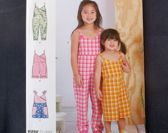 Toddler Jumpsuit, Jumper & Romper Uncut Pattern, Simplicity 11466, Size Half, 1, 2, 3