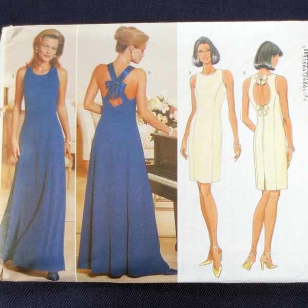 1996 Donna Ricco Keyhole Back Dress Uncut Vintage Pattern, Butterick 4797, Size 6, 8, 10, Bust 30, 31, 32