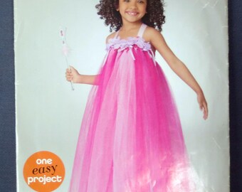 Toddler Costume Tulle Dress Uncut Sewing Pattern, Simplicity Sew Simple 0886, Size 1/2, 1, 2, 3