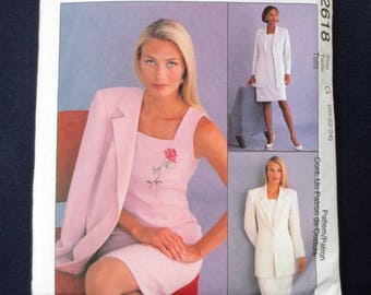 2000 Sleeveless Dress & Jacket Uncut Vintage Pattern, McCalls Sew News 2618, Plus Size 20, 22, 24