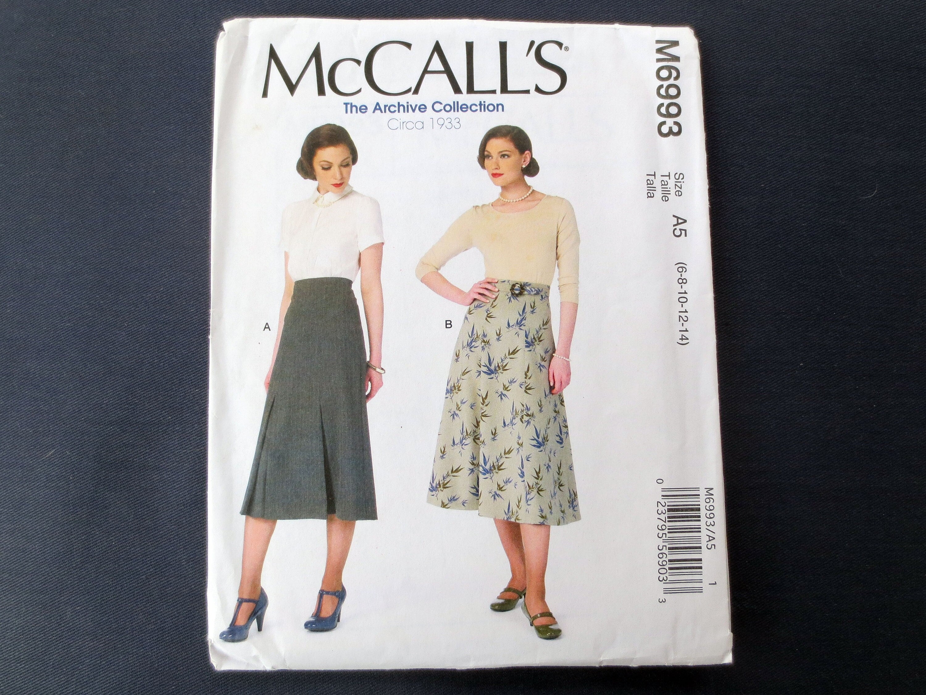 Skirt & Belt, ca 1933, Uncut Pattern, McCalls Archive Collection 6993, Size  6, 8, 10, 12