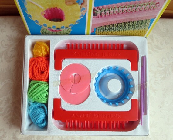 1970s Knitting Loom Set Vintage Children S Knitting Jenny Pom Pom Maker And More In Original Box 1970s Knitting Loom Set Vintage Children S Knitting Jenny Pom Pom Maker And More In Original Box