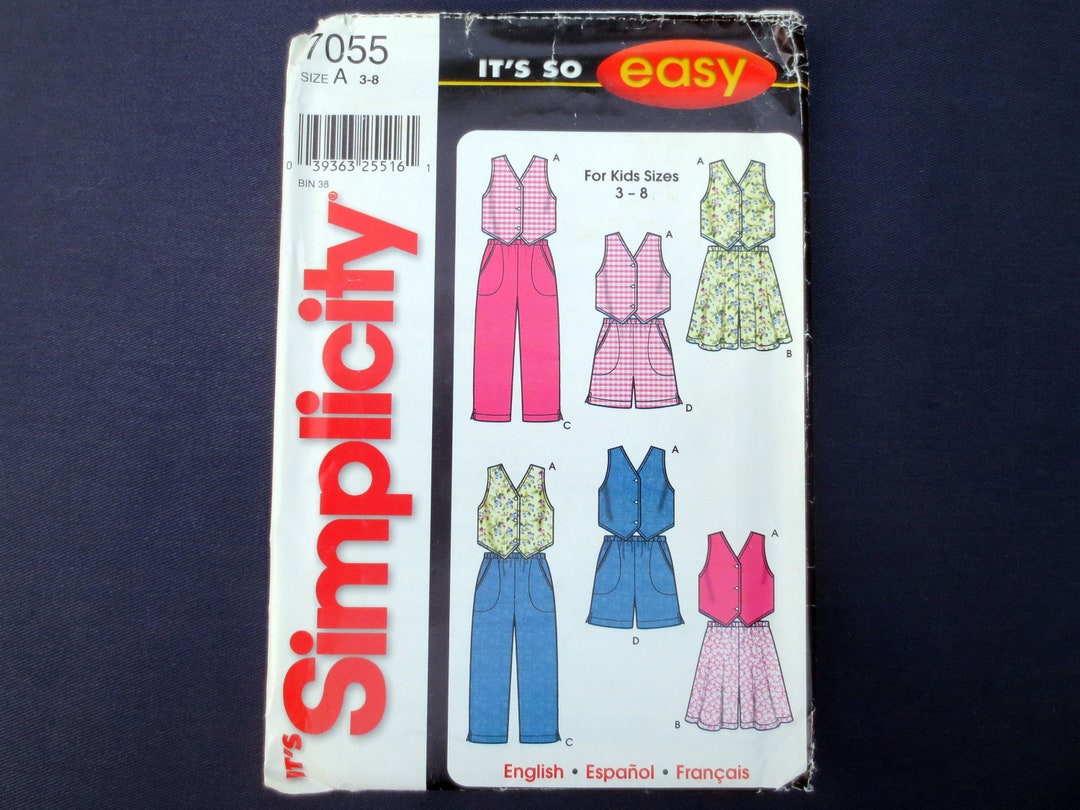 Simplicity 7055 2001 Separates – Vest, Pants, Shorts - Uncut Vintage Pattern ...