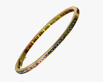 Sapphire Rainbow Gold 18K Cuff