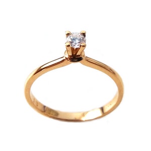 Rose Gold Diamond Engagement ring K18 image 1