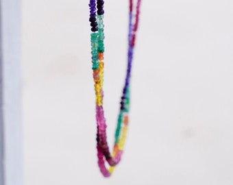 Rainbow Sapprire Quattro Colori Necklace 14K