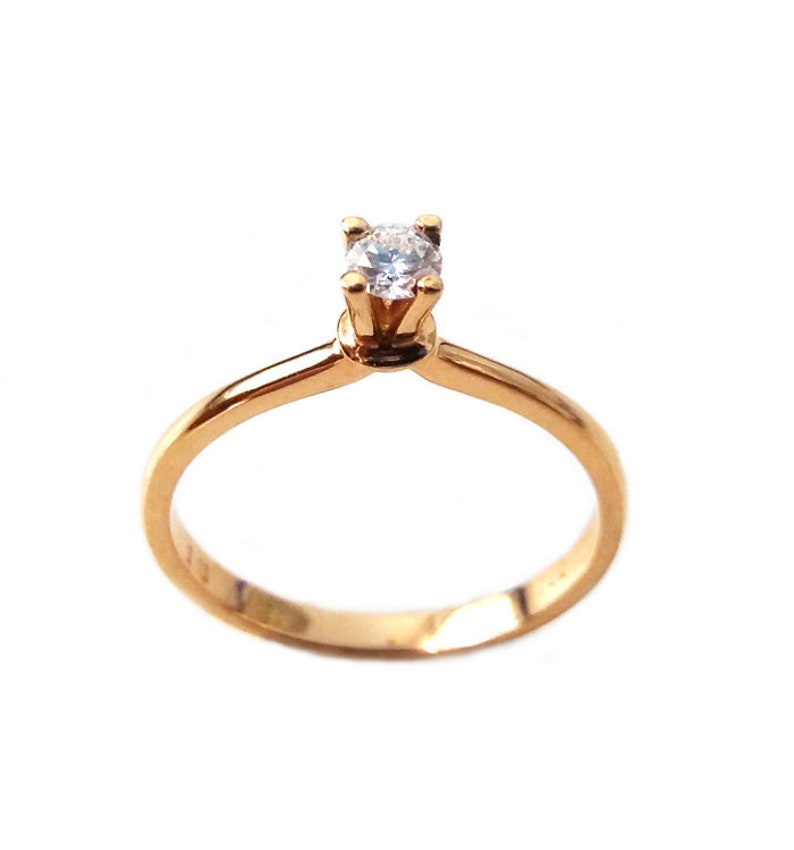 Rose Gold Diamond Engagement ring K18 image 1