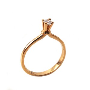 Rose Gold Diamond Engagement ring K18 image 2