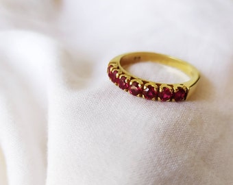 Vintage ruby ring 14k solid gold, July birthstone, eternity ring